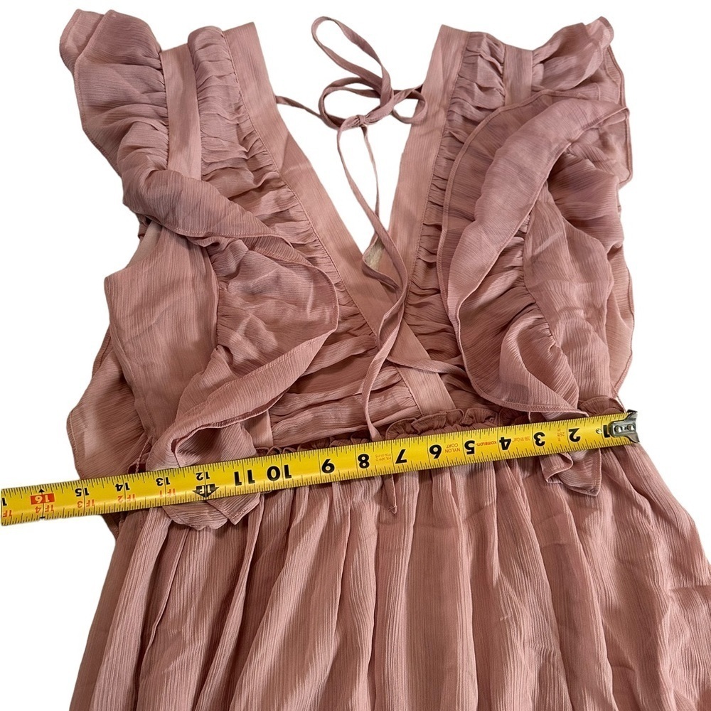 Forever 21 Mauve Ruffle V-neck Midi Dress Size Small - Picture 8 of 17